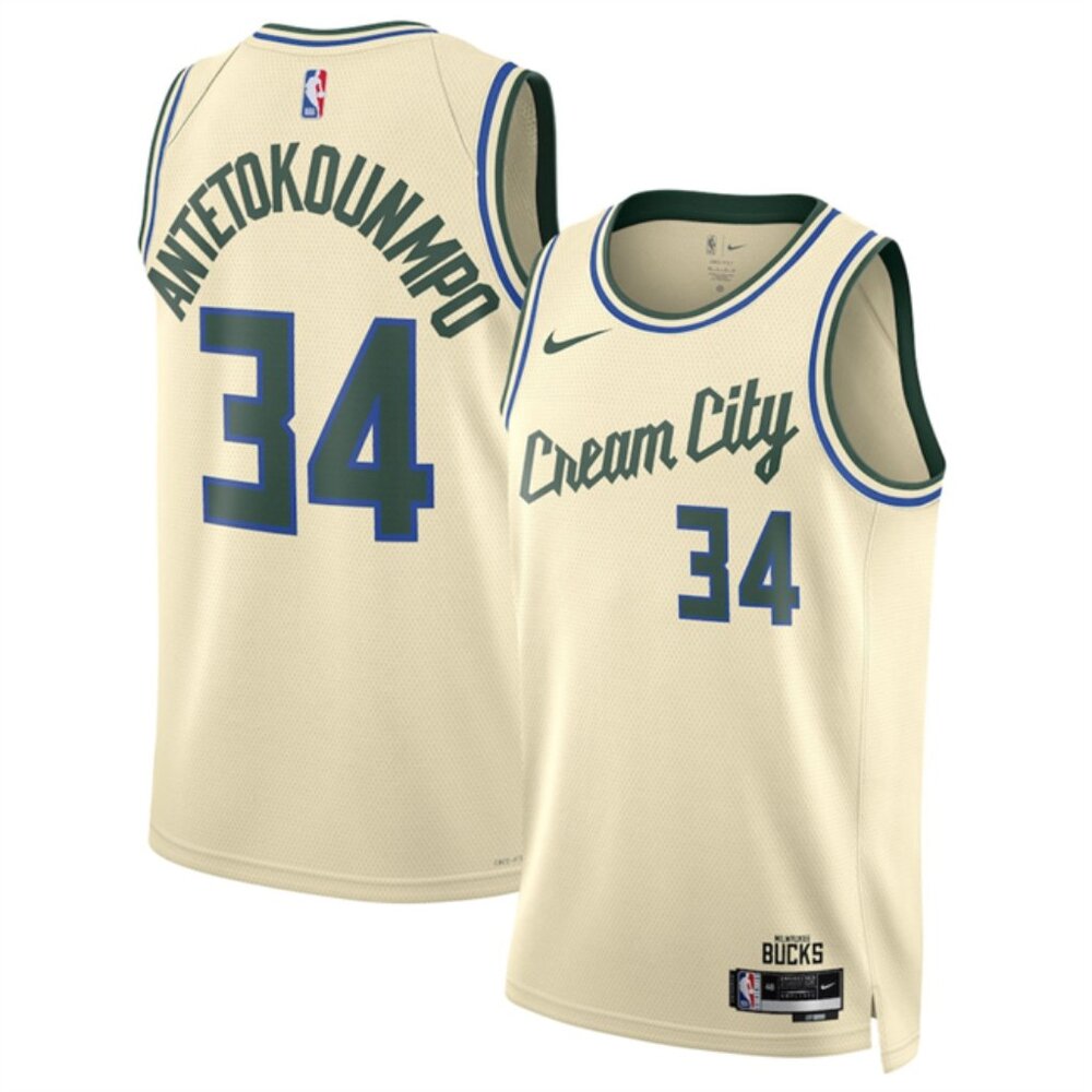 Mens Youths Available Choose Giannis Antetokounmpo Cream Jersey